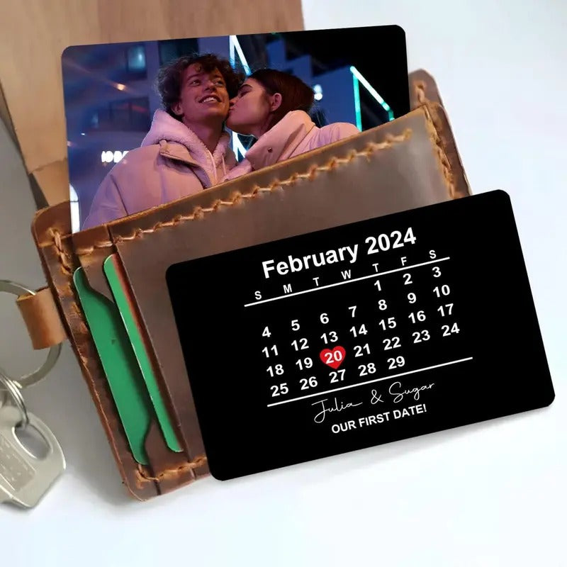 Custom Photo Wallet Metal Card, Personalized Message Wallet Metal Insert,Anniversary, Wedding Gift,Valentine's Day Gift,Gifts for Him or Her