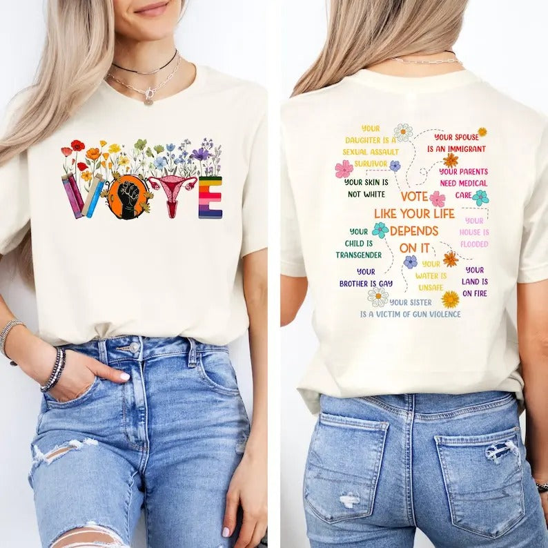 Cute Vote As If T-Shirt, Democrat T-Shirt, Election Tees, Vote Gift For Her, Graphic Tees, Fashion Trends
