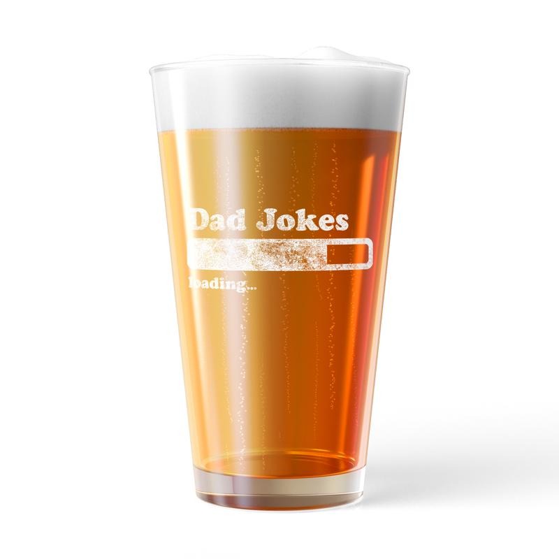 Dad Jokes Loading Pint Glass Funny Sarcastic Load Bar Graphic Novelty Cup-16 oz Funny Drinking Glasses Dad Joke Funny Sarcastic White Standard