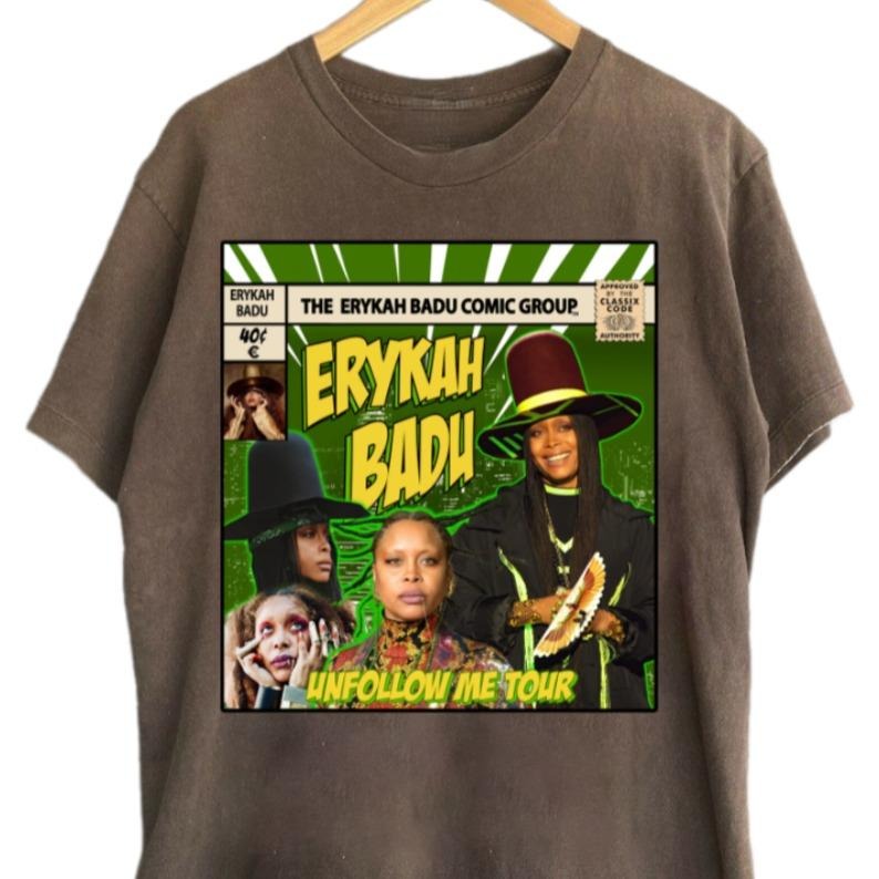 Erykah Badu Comic Shirt, Erykah Graphic Tee, Vintage 90s Music T-shirt Gift, Baduizm Mama's Gun Soul Music Shirt Unisex