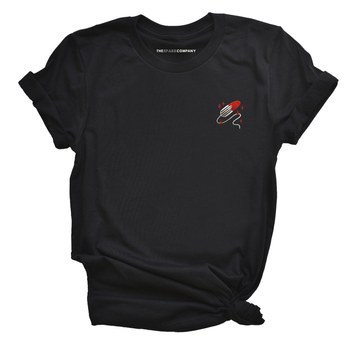 Glitter Tampon Embroidered T-Shirt
