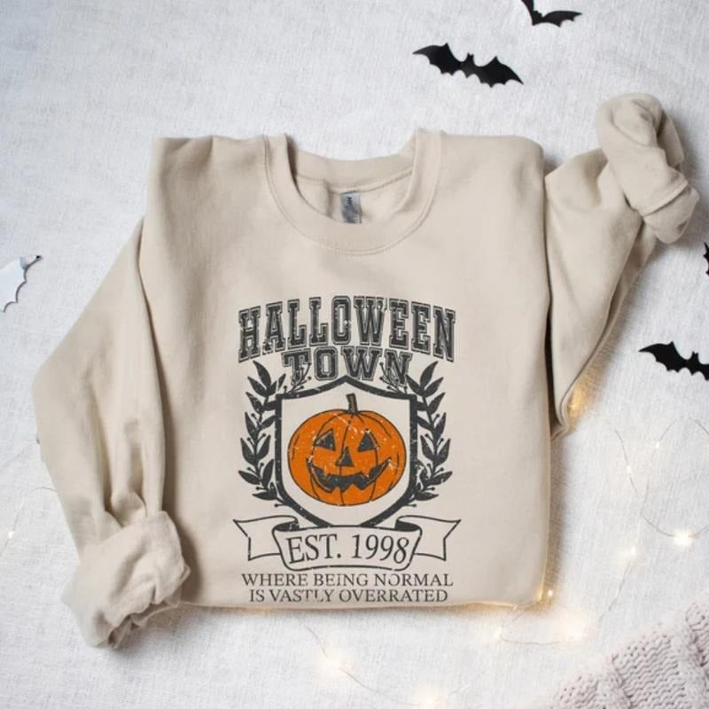 Halloweentown University Pumpkin Sweatshirt, Halloweentown University Sweatshirt Halloween Town Est 1998 Sweatshirt Pumpkin Shirt Womens Halloween Sweatshirt