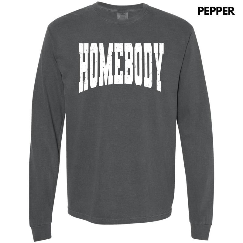 Homebody Varsity Letter Long Sleeve Comfort Colors T-Shirt 'NLB'