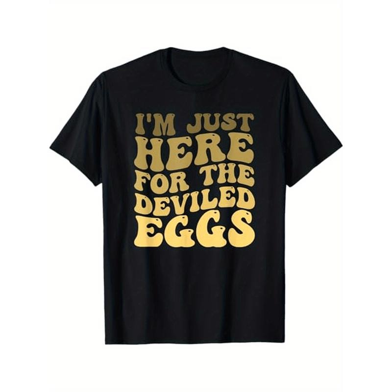 I'm Just Here For The Deviled Eggs Thanksgiving Groovy Funny T-Shirt Halloween Thanksgiving Christmas Gifts for Men Women Friends Family, S-XXXL, Black made in usa