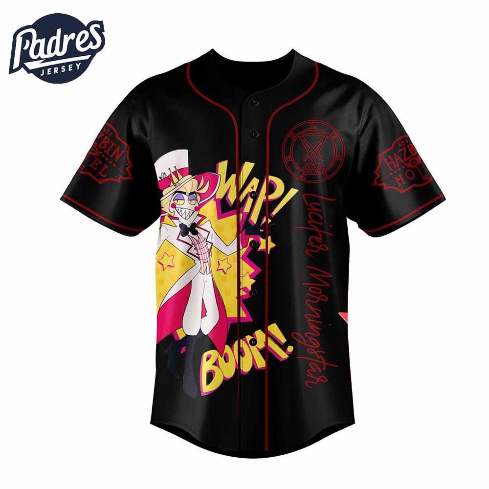 Lucifer Morningstar Hazbin Hotel Custom Baseball Jersey Style - Padres Jersey Oasis: Elevate Your Baseball Style Game
