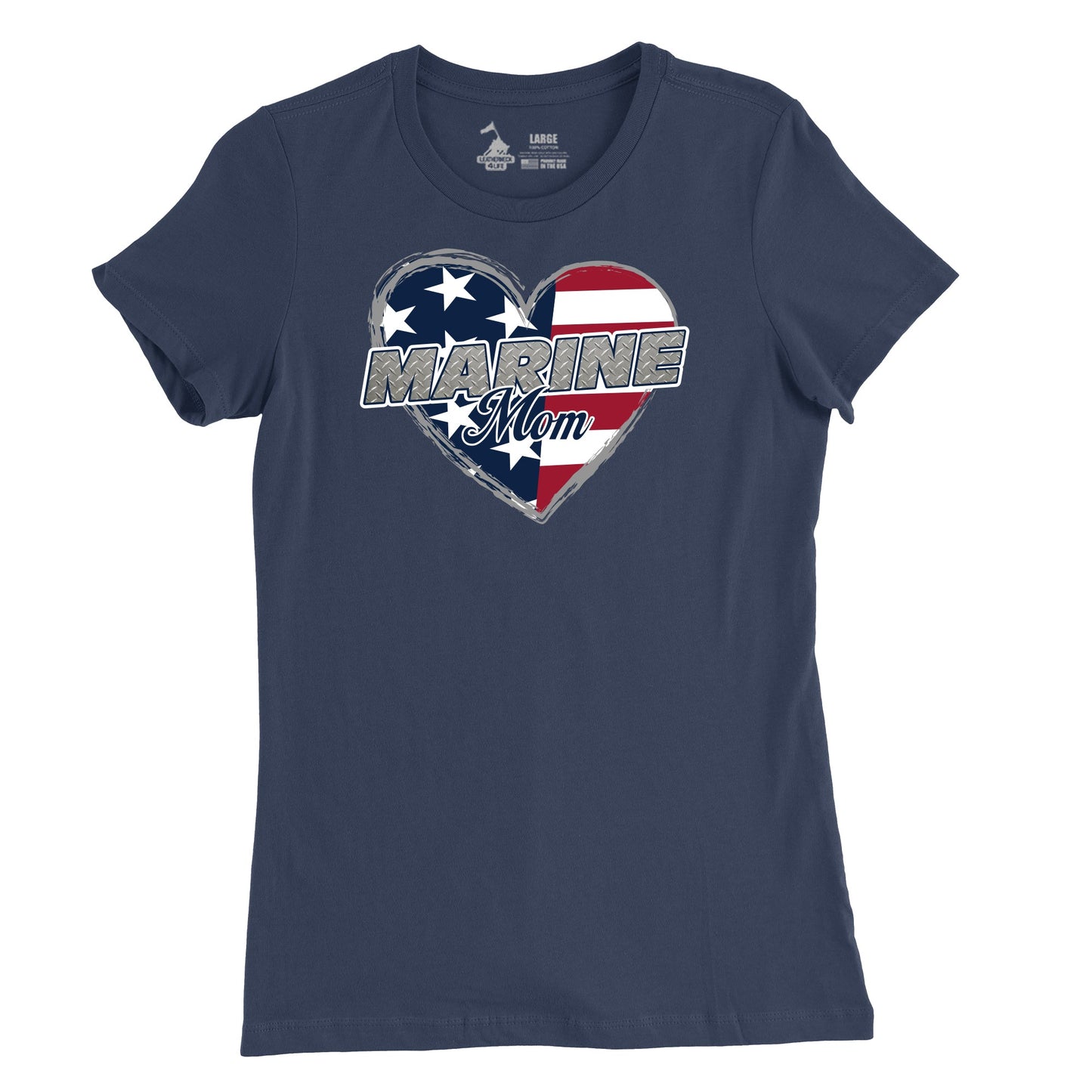 Women's Marine Mom Heart T-Shirt
