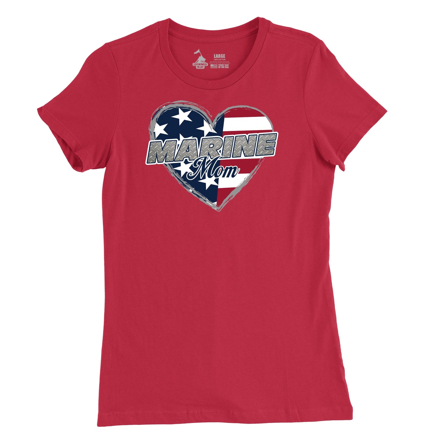 Women's Marine Mom Heart T-Shirt