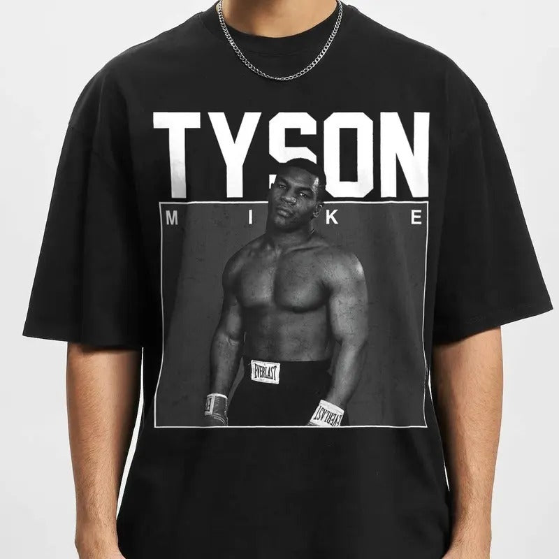 Mike Tyson T-Shirt Boxing Graphic Tee Y2K Shirt Vintage Streetwear Autographed T-Shirt