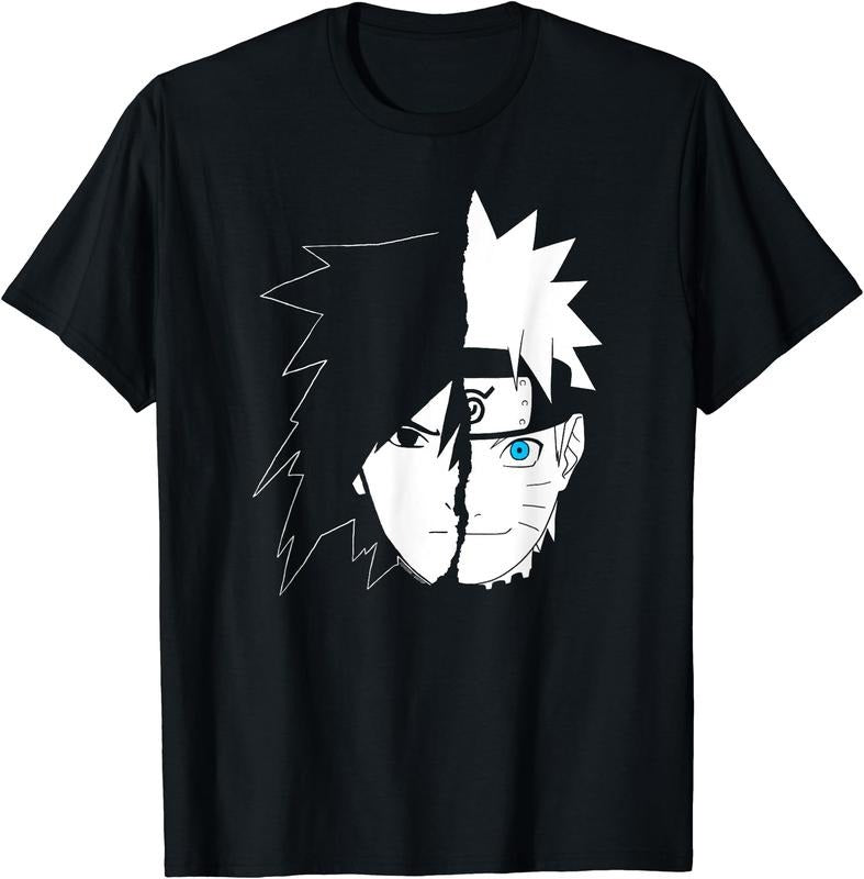 Naruto Shippuden Naruto Sasuke Split Face T-Shirt