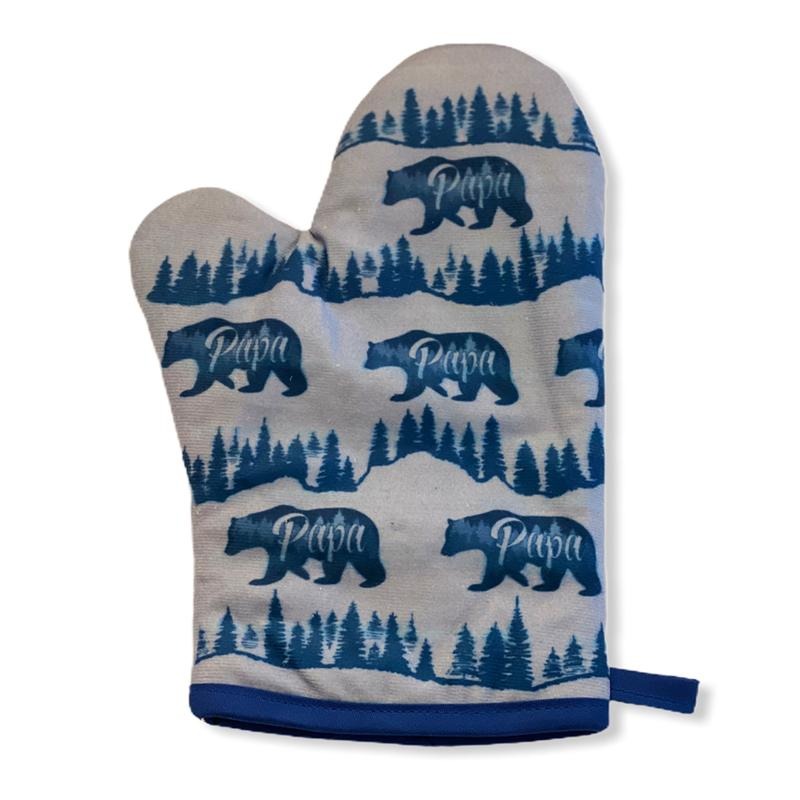 Papa Bear Funny Fathers Day Cooking Forest Graphic Novelty Kitchen Accessories Funny Graphic Kitchenwear Dad Joke Funny Animal Novelty Cookware Papa Bear Oven Mitt