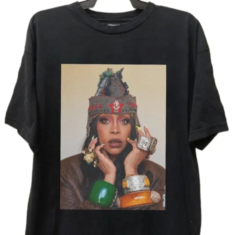 Retro Erykah Badu Country Music Shirt, Erykah Badu Albums Graphic Unisex Shirt Cotton Fabric Top