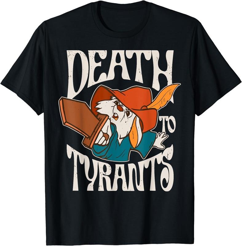 Retro Rabbit Death To Tyrants Vintage 90s T-Shirt | Unisex Cotton Tee Gift, Crewneck, Short Sleeve