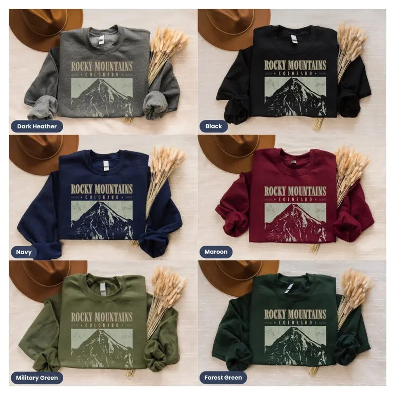 Rocky Mountains Colorado Sweatshirt, Colorado Mountains Hiking T-Shirt, Rocky Mountains Shirt, Mountain Sweater