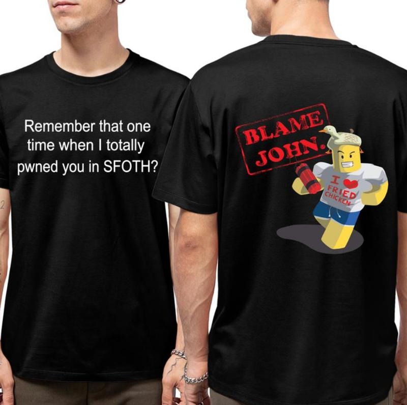 Shedletsky Blame John T-shirt, Shedletsky Forsaken shirt, Roblox shirt For men, Blame John T-shirt