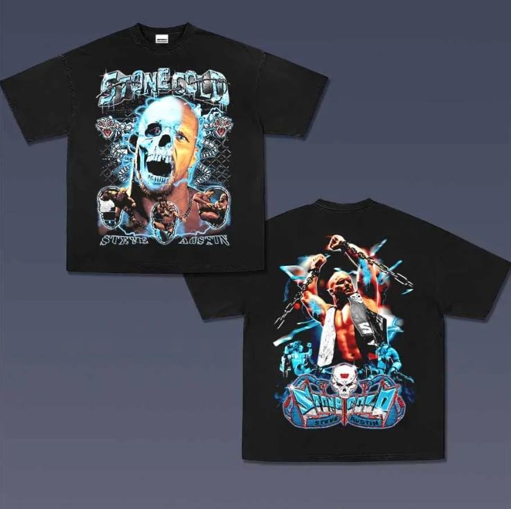 Stone Cold Vintage Graphic Tees, Wrestling Tshirt, WWE Shirts, Masters 2025 Merch, Business Casual Outfits, Unisex Vacation Outfits Men Clothing Gifts Women Streetwear