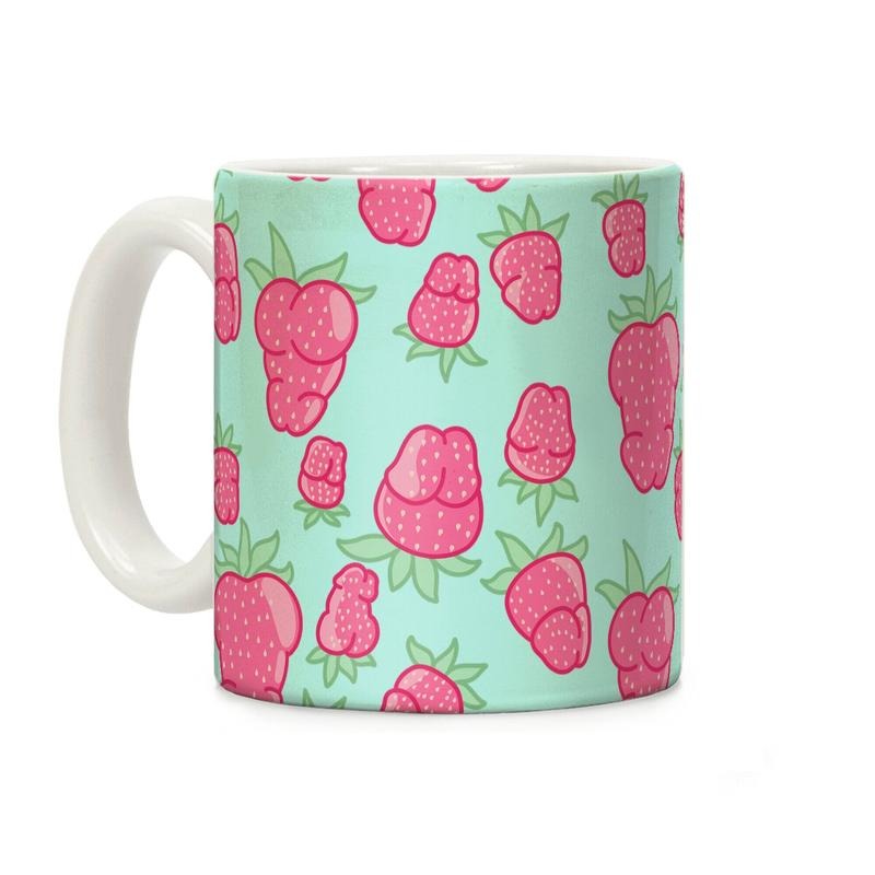 Strawberry Peens Pattern Coffee Mug, Graphic Tees, Funny Coffee Mug Gift
