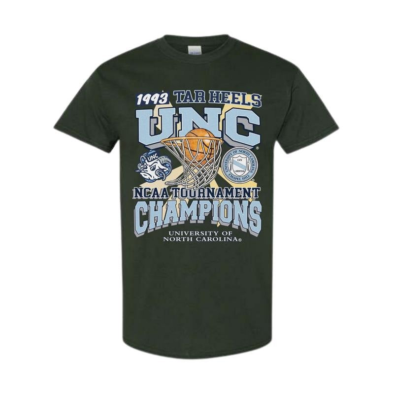 University Of North Carolina Tournament Champs NCAA T-Shirt, Full Color, Full Size Classic Cotton