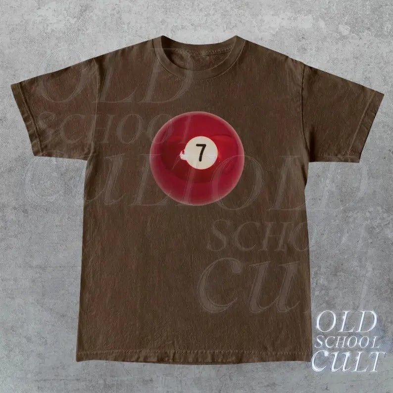 Vintage 7 Ball 90s Graphic T-Shirt, Retro Billard Oversized Shirt, Y2k Lucky Tee, Cool 80s Billard Gift, Y2k Clothing
