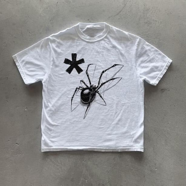 Y2k Spider T-Shirt, Vintage Graphic Tees Gothic Grunge Y2k Emo Scene Amity Affliction Style Clothes Men Women Streetwear