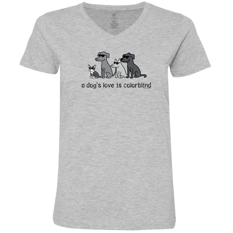 A Dog's Love Is Colorblind - Ladies T-Shirt V-Neck