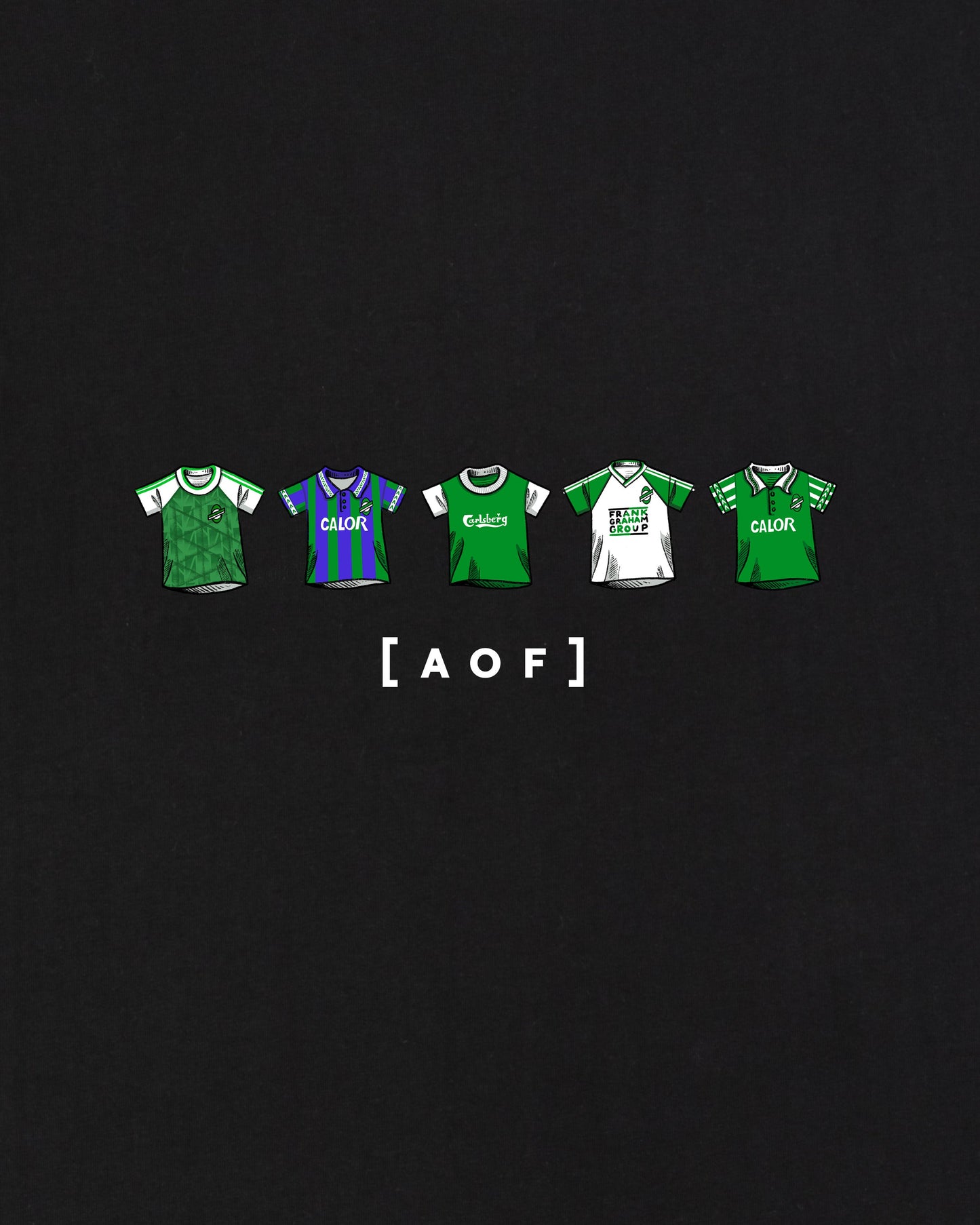 Hibs Printed Classics Black Tee