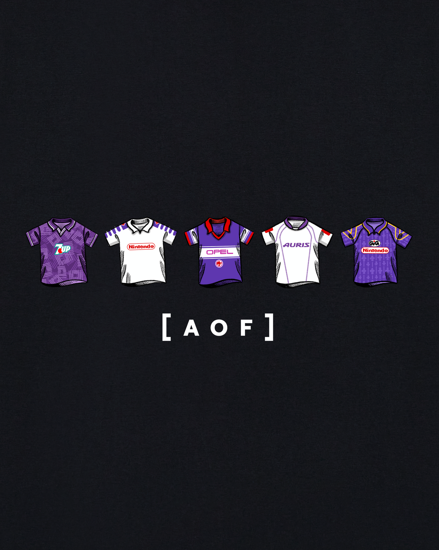 Fiorentina Printed Classics Black Tee
