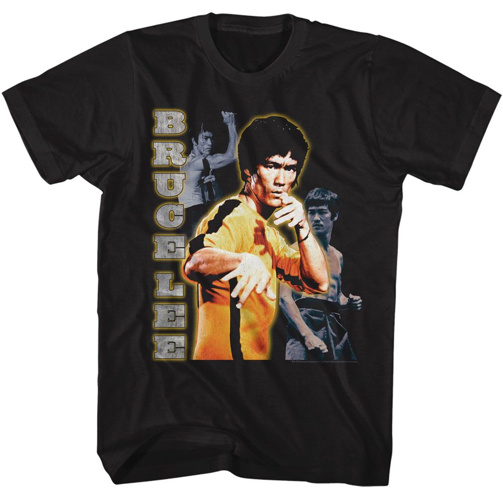 Bruce Lee - Multi Photo Vertical Text Boyfriend Tee