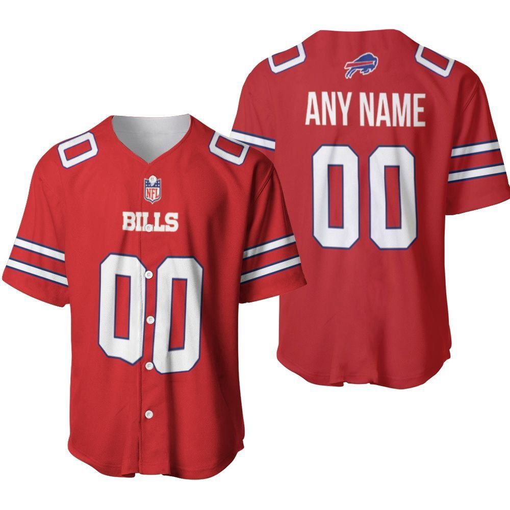 Buffalo Bills American Football Red Color Rush Jersey Style Custom Gift For Bills Fans Baseball Jersey Gifts for Fans - lylyprint.com