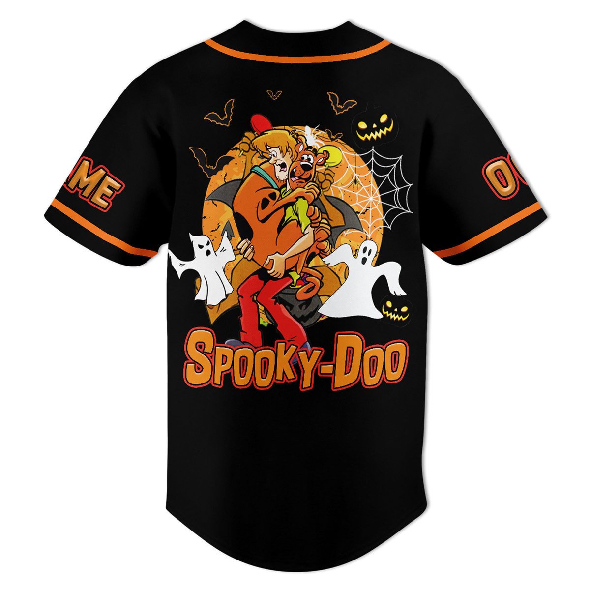 Custom Funny Scooby Doo Halloween Black Baseball Jersey