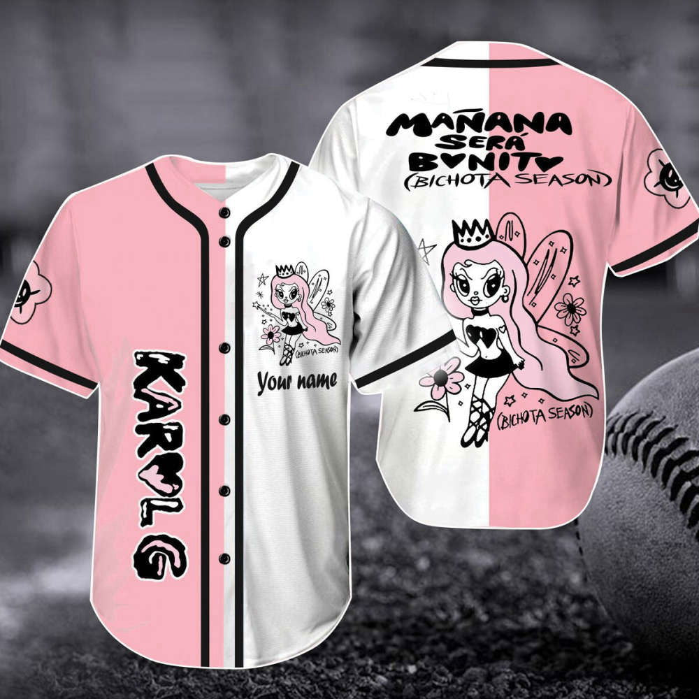 Customized Karol G Bichota Baseball Jersey - Mana Sera Bonito Tour Shirt Music Jersey Karol G Merch & Gift for Fans - Aopprinter