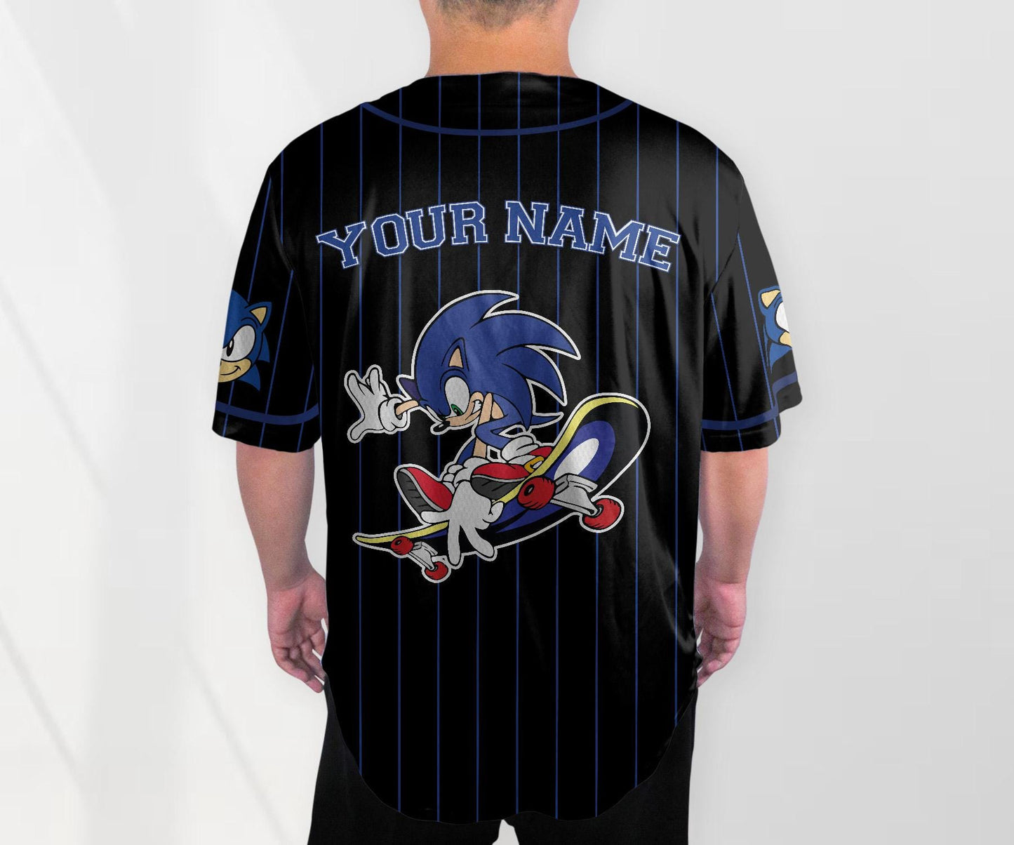 Custom Sonic Jersey Funny Sonic Party Shirt Personalized Sonic Shirt Sonic Baseball Jersey Shirt Gift