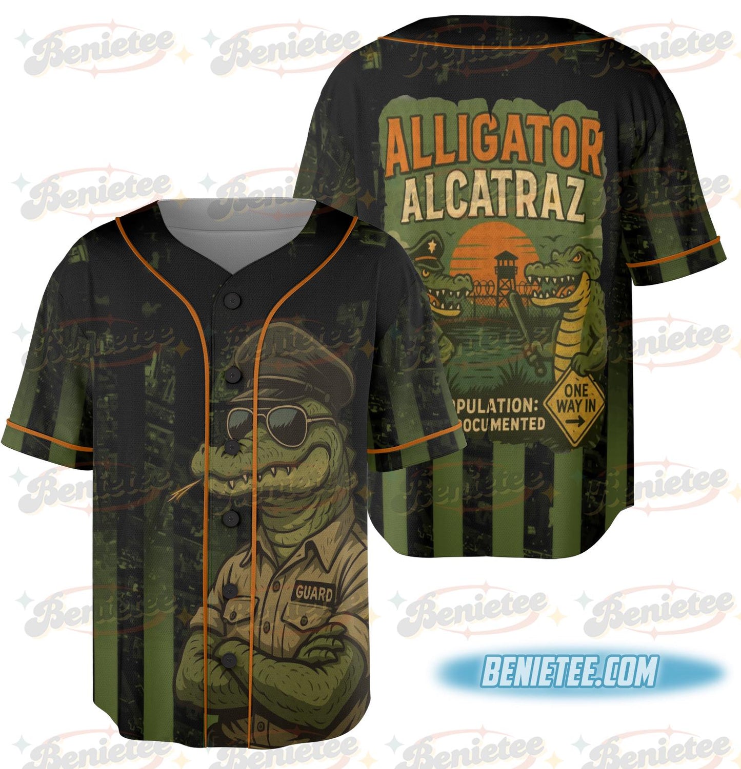Funny Animal Jersey, Alligator Alcatraz Jersey, Tropical Island, San Francisco Landmark, Cute Gator Shirt