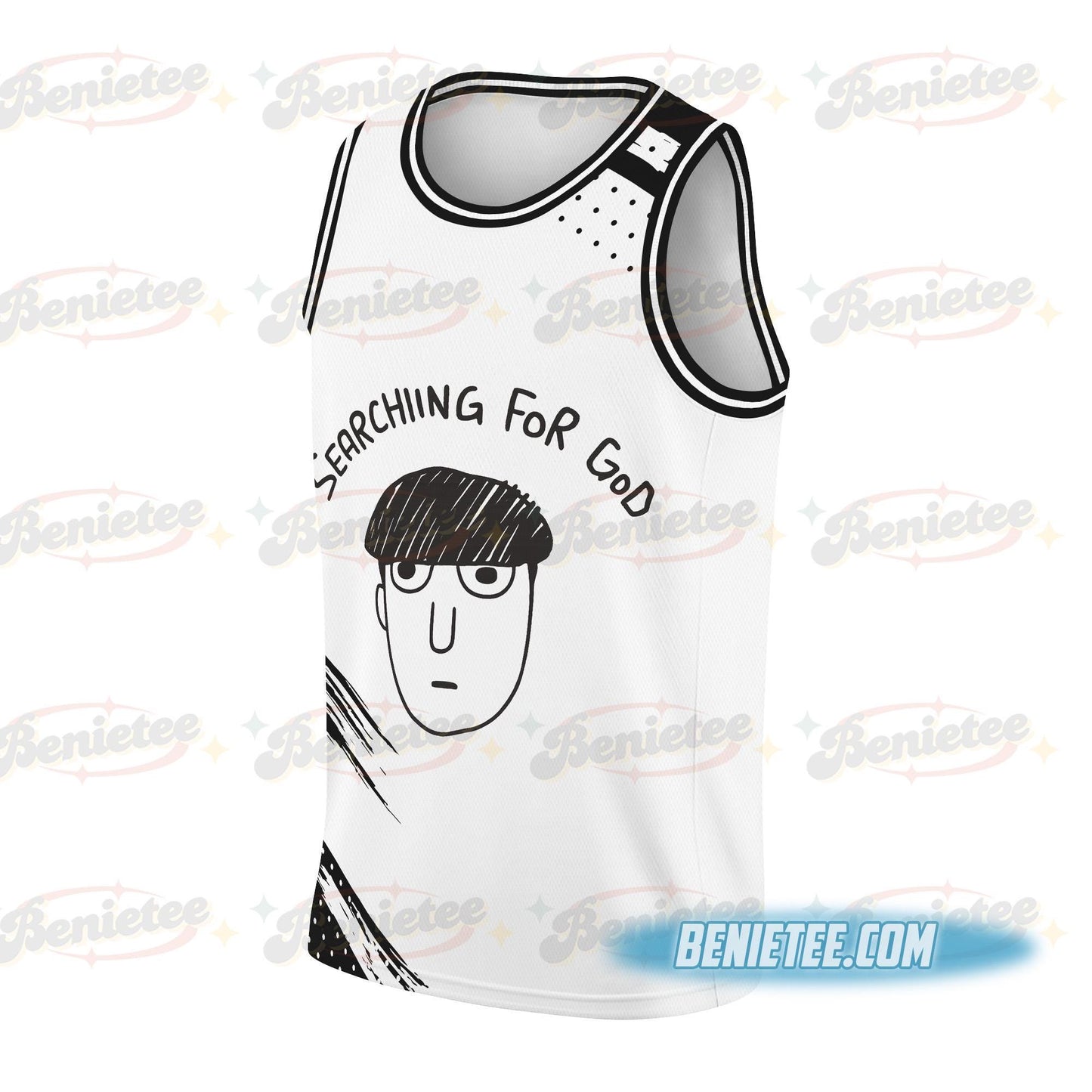 Searching For God Japan Psycho Jersey, Anime Mob Funny Tokyo Japanese Weird Harajuku Streetwear Jersey