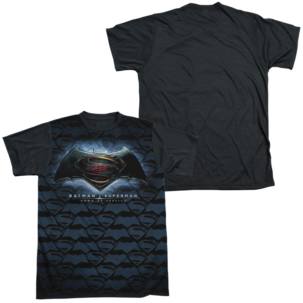 Batman v Superman Logo Pattern - Men's Black Back T-Shirt