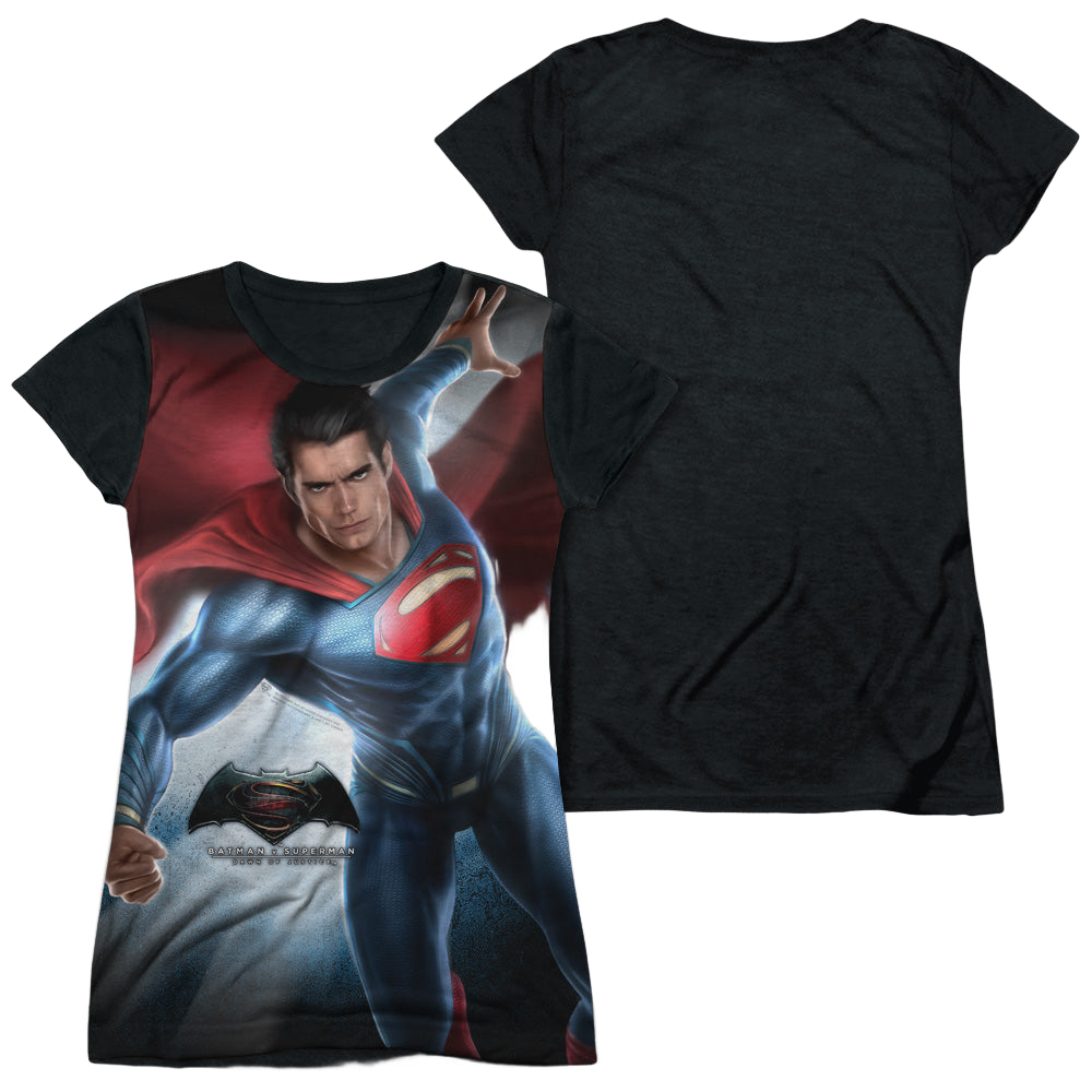 Batman v Superman Superman Light - Juniors Black Back T-Shirt
