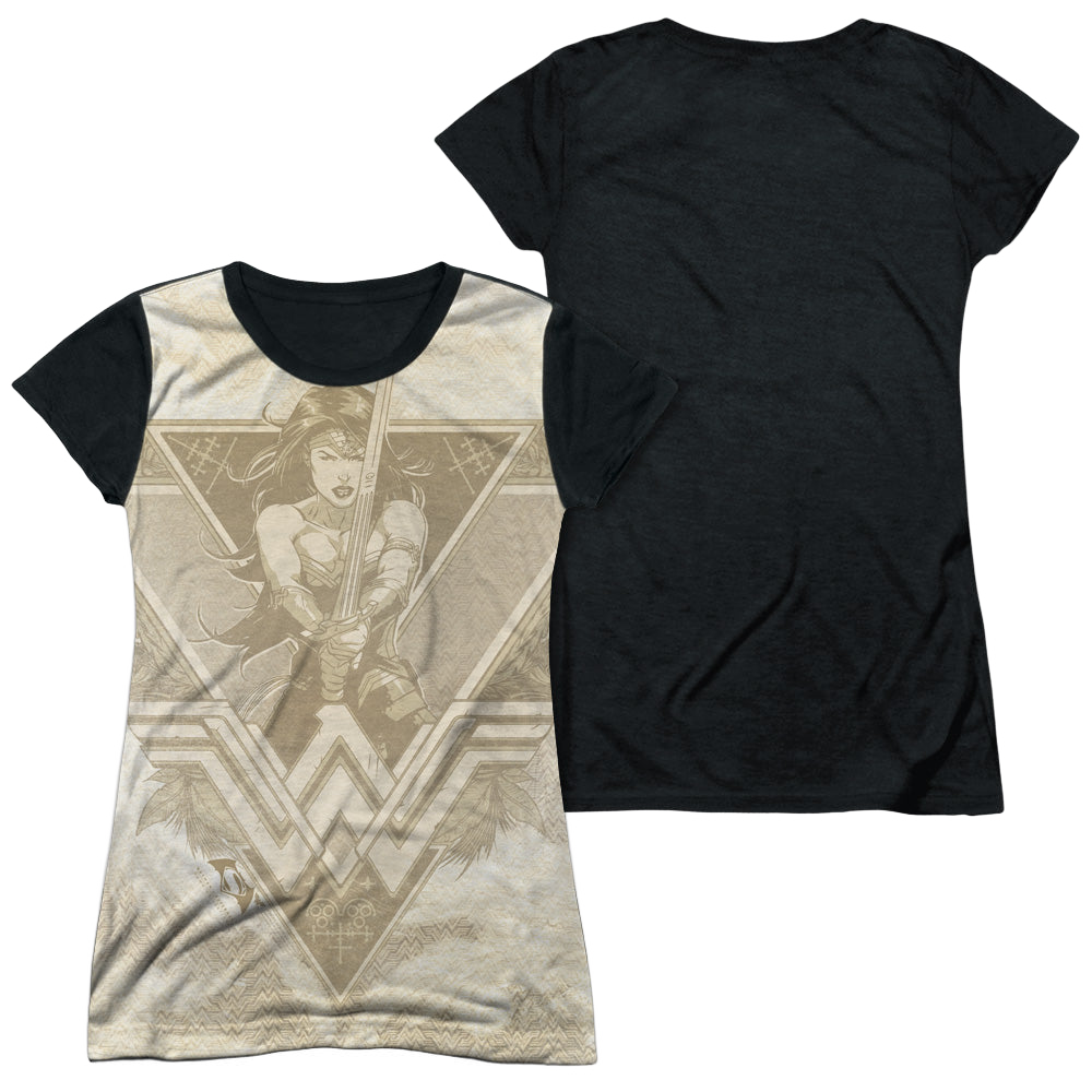 Batman v Superman Greek Goddess - Juniors Black Back T-Shirt Style001