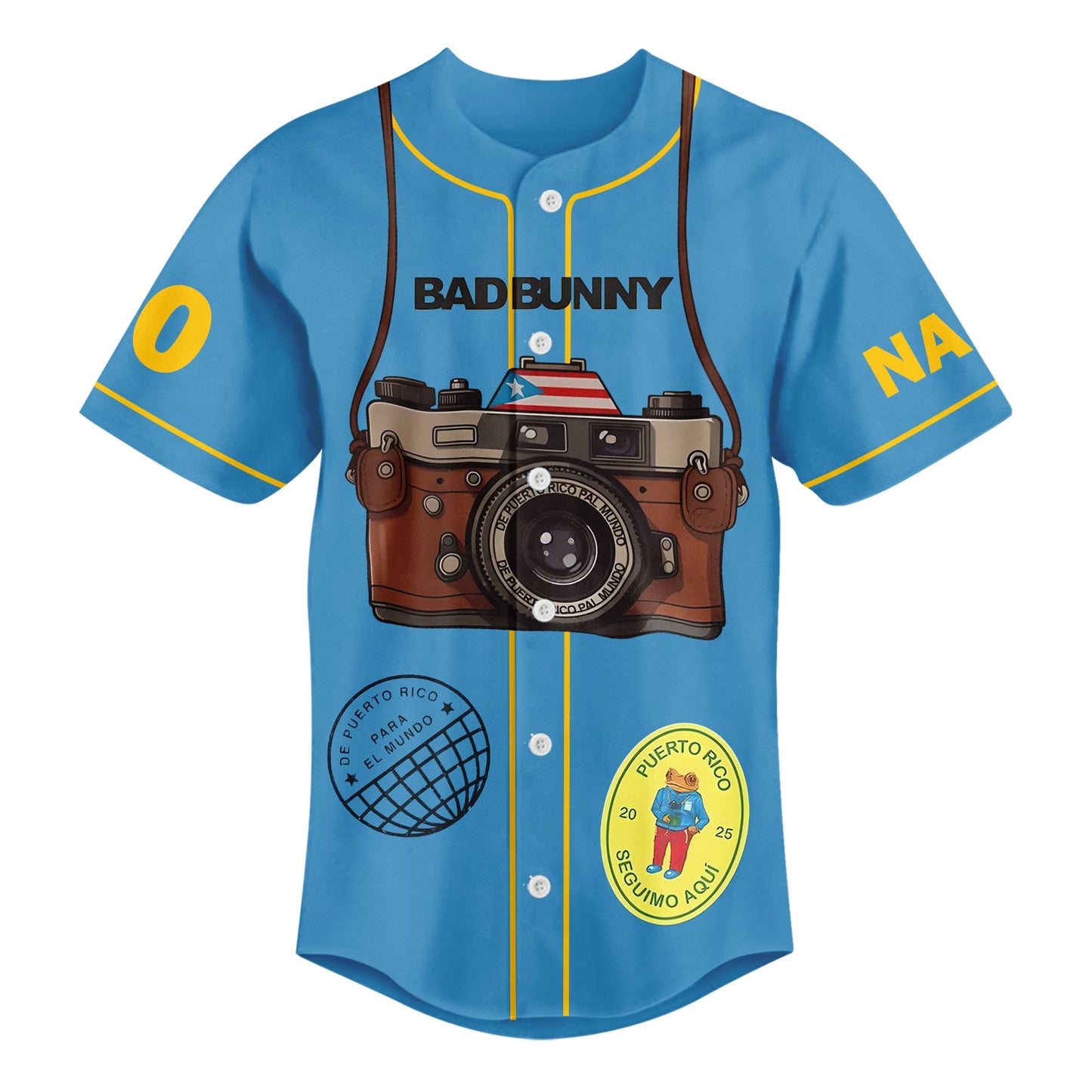 Personalized Bad Bunny Classic Blue Baseball Jersey