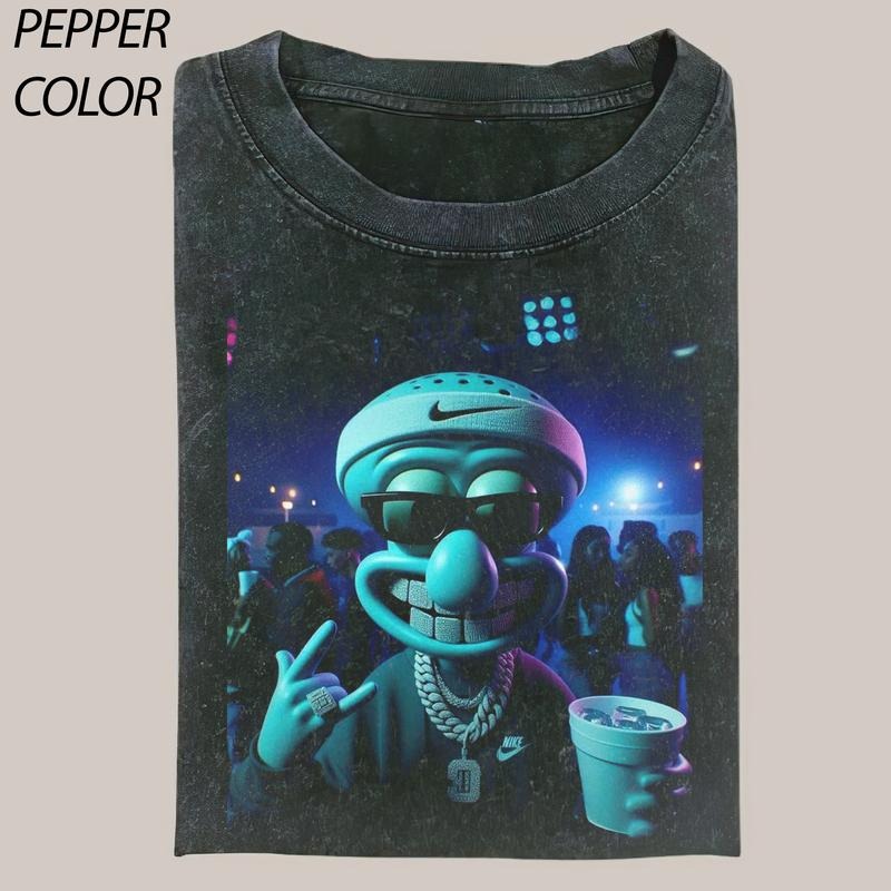 pongeBob SquarePants T-shirt, Garam dan Madu Remix Shirt, Party, Drip Cartoon Graphic Tee, Funny T-shirt, Unisex Movie Shirt Menswear