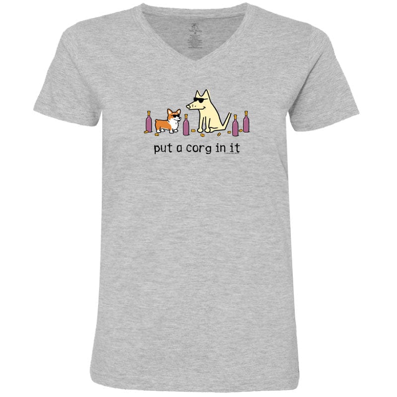 Put A Corg In It - Ladies T-Shirt V-Neck