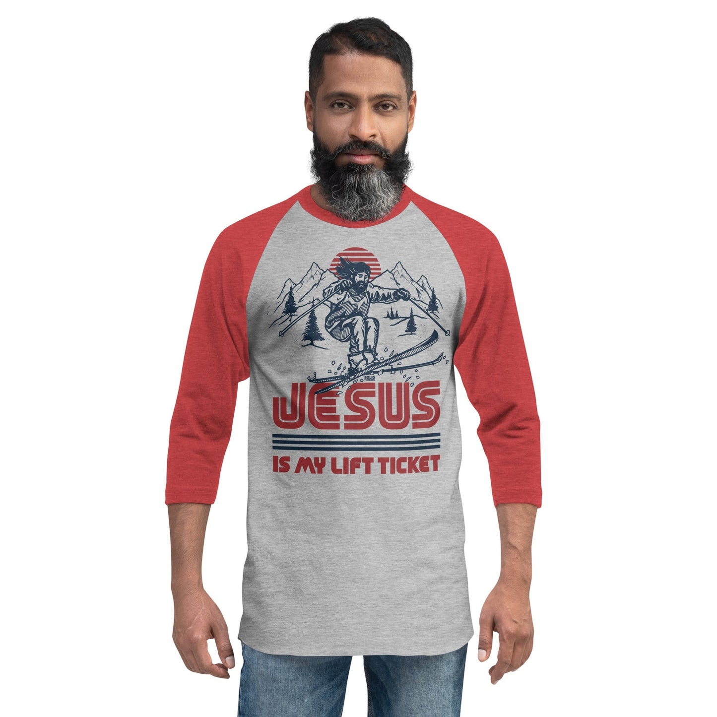 Unisex Jesus Is My Lift Ticket 3/4 Sleeve Baseball T-Shirt