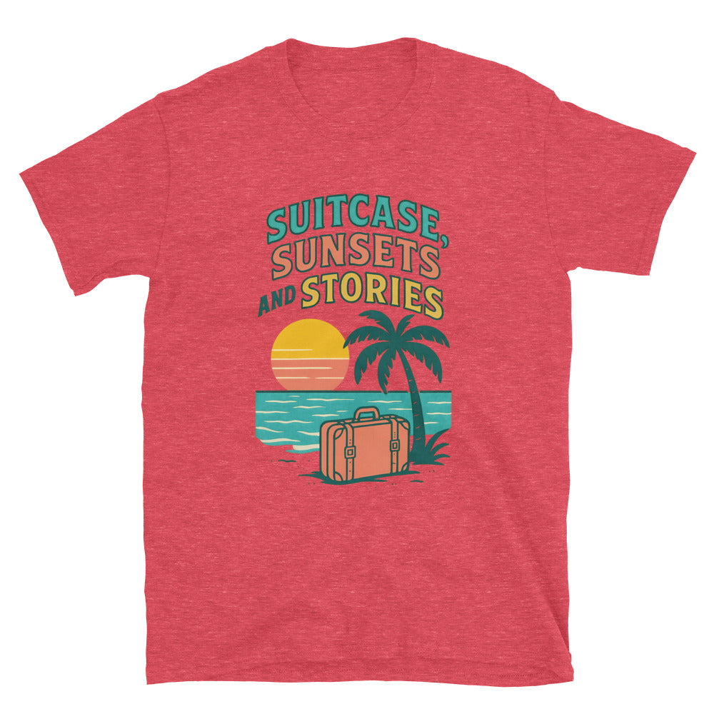 Suitcase, Sunsets, And Stories T-Shirt