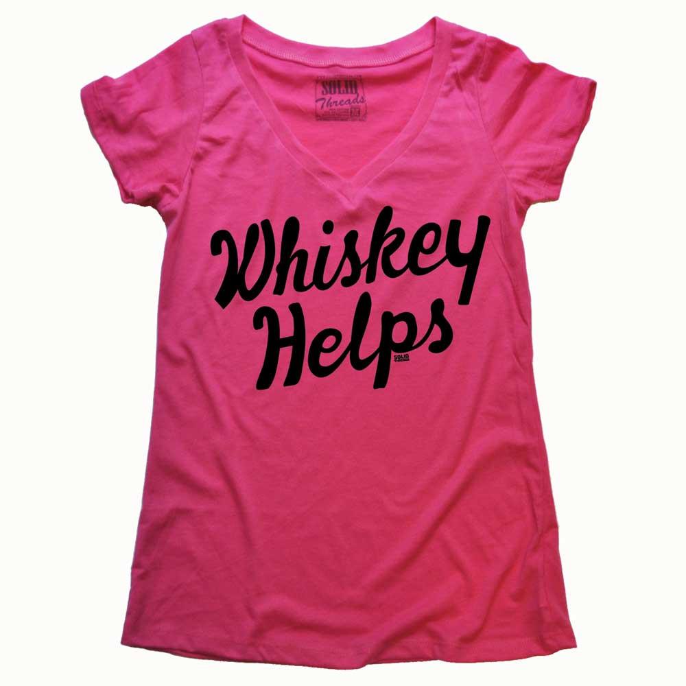 Women's Whiskey Helps V-neck T-shirt