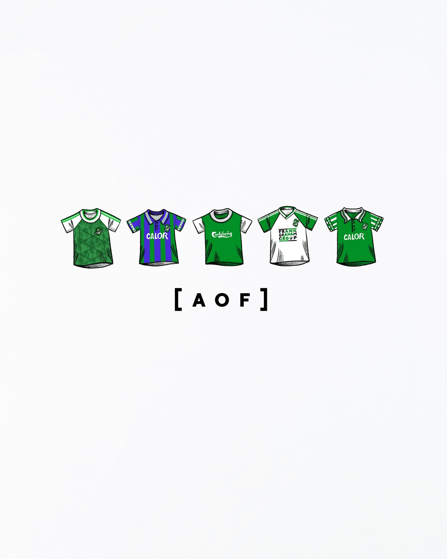 Hibs Printed Classics White Tee