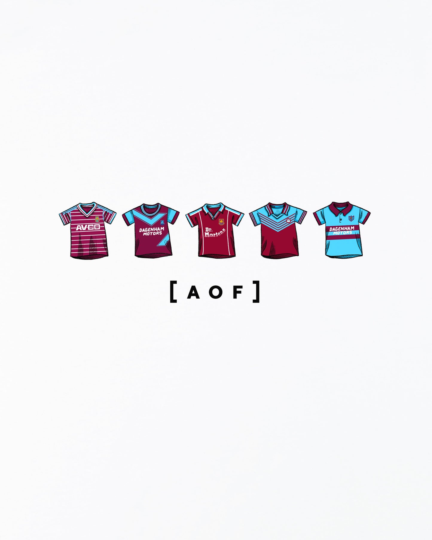 WHUFC Printed Classics White Tee