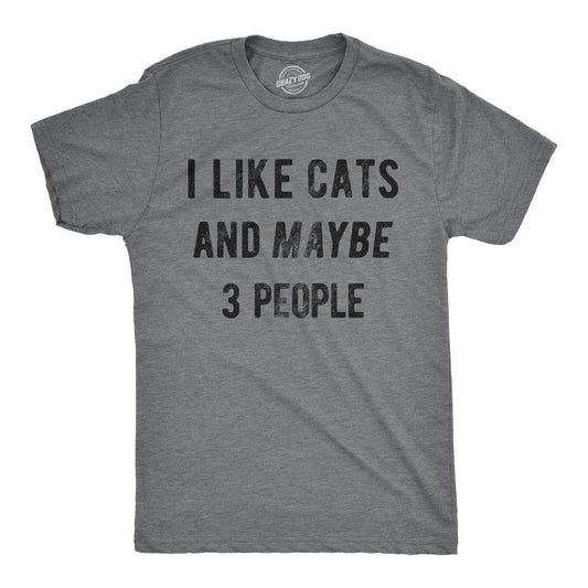 I Like Cats And Maybe 3 People Men's T Shirt