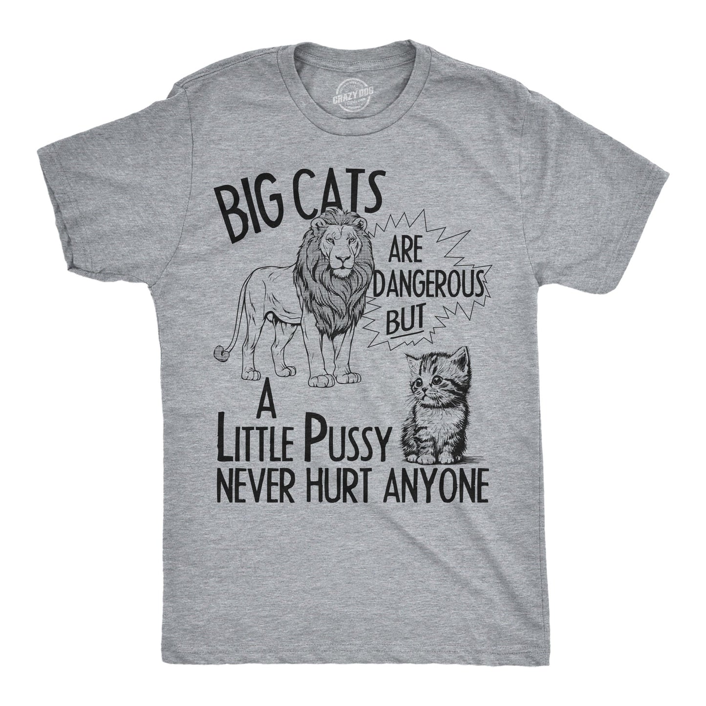 Big Cats Are Dangerous But A Little Pussy Never Hurt Anyone Men's T Shirt