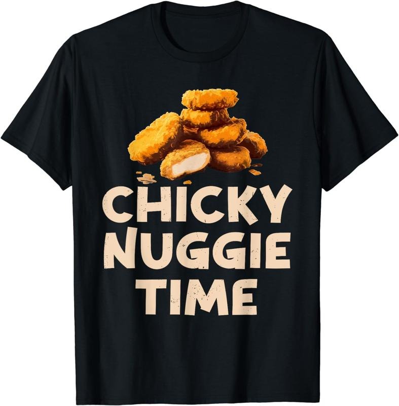 [100% Cotton] Chicky Nuggie Time Ideas For Fast Food Lovers Chicken Nugget T-Shirt