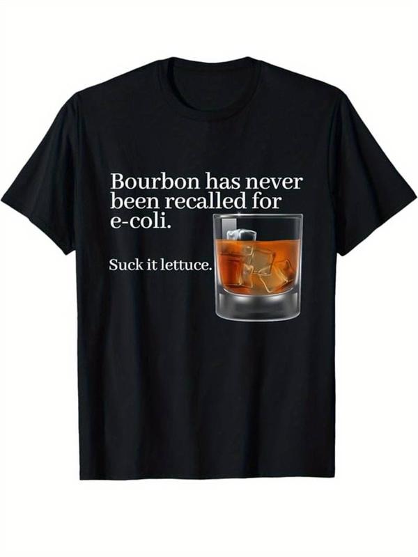 [100% Cotton] Whiskey Drinking Printed Men's Cotton Graphic T-shirt