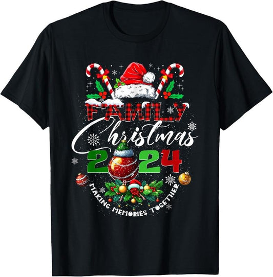 100% Cotton Family Christmas 2024 Matching Outfit Xmas Squad Santa Group T-Shirtstyle{n002}2