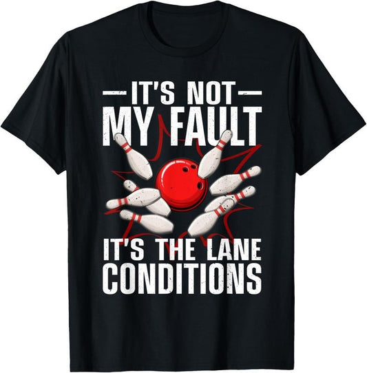 100% Cotton Funny Bowling For Men Women Bowler Team Bowling Lane Spare T-Shirt